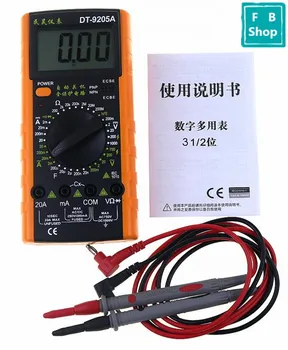 1бр DT-9205A цифров LCD амперметър ac/dc съпротивление капацитет тестер мултицет DT9205A