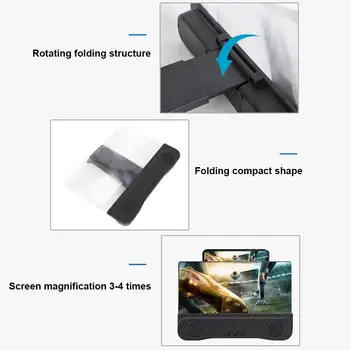 2020 нов 4 In1 Bluetooth 5.0 екран мобилен телефон с лупа 3D лупа 12 инча увеличительный категория Desktop Holder стойка за телефона