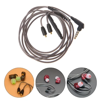 3.5 мм кабел за слушалки, подвижна кабел MMCX с микрофон за Shure SE215 SE425 UE900 LX9B