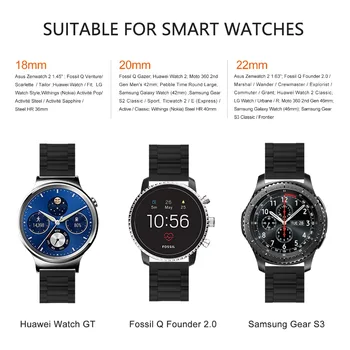 3 цвята Samsung Gear S3 Classic/Frontier/Galaxy 46мм Watch Bands, Fullmosa 22мм Solid Stainless Steel Watch Strap