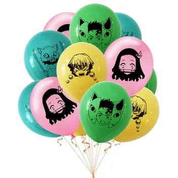 38 бр./компл. Kimetsu no Yaiba празнични атрибути декор Демон Slayer балон честит Рожден Ден на банер на тема аниме торта Topper