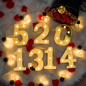3D азбука писмо led светлини палатка знак номер лампи украса лека нощ за партито спалня Сватба, рожден Ден, Коледа интериор