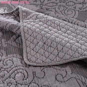 3шт прежди боядисана тъкане на плътен цвят одеяло набор от сиво каки памук бутер възглавница Шамс Супер мека за всички сезони