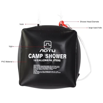 40L Water Bag Energy Heated Bathing Portable Solar Heated Outdoor Camping Shower Чанта Picnic Water Bag Hiking Water Storage