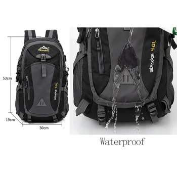 40L унисекс-водоустойчив Мъжки раница на туристически пакет спортна чанта пакет открит планински туризъм, катерене и къмпинг раница за мъже
