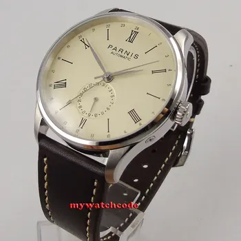 42 мм Parnis 0ff-бял циферблат 24 часа GMT функция на Sea-Gull автоматичен механизъм мъжки часовник Relogio Masculino стъклена делото