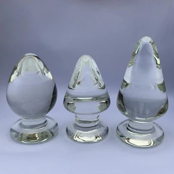 6 см дебелина прозрачно стъкло анален плъгин секс играчки за жени анален накрайник анален стимулация стъкло вибратор продукти за възрастни масажор на простатата на мъжете