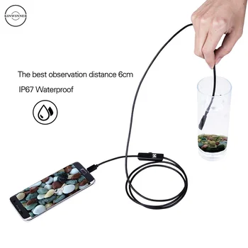 7mm HD Endoscope Camera Suitable For Android PC Waterproof Mini USB Inspection Mirror, Brightness Adjustable Lengthen 3.5 M~10M