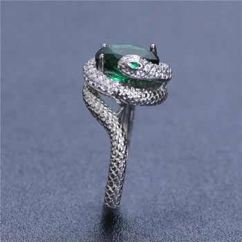 925 Сребърна душа счупени Син мост пръстен Европейски и американски Циркон змия годежен пръстен популярен Циркон пръстена