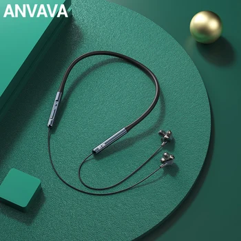 ANVAVA виси на шията слушалки, Bluetooth магнитни слушалки стерео бас водоустойчив CVC шумопотискане ушите