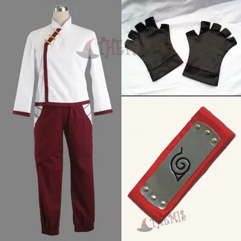 Athemis аниме облекло Наруто Тентен cosplay костюм красив унисекс униформи с оригинален червен лента за глава подарък Хелоуин доставчици