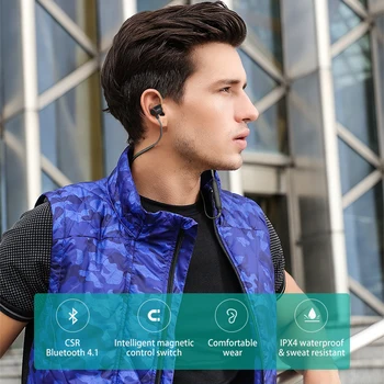 AWEI нов Bluetooth Безжична Спорт слот за слушалки на шийката на каишка двойна мощност стерео звук IPX4 водоустойчив супер дълбок звук за телефон