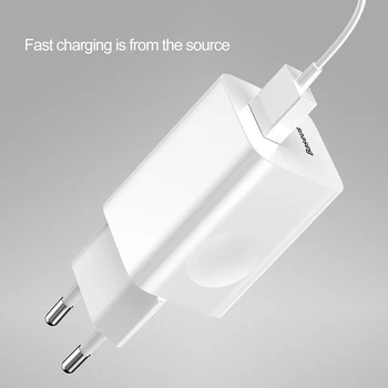 Baseus 3A 36W Universal USB Travel Charger Wall Charger Adapter бързо зареждане на Smart Mobile Phone USB Charger EU Charger Plug