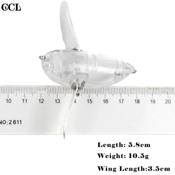 CCLTBA 10 бр. / лот небоядисана примамки за насекоми 5.8 см 10.5 г Topwater празен примамки, воблери метално острие риболовни принадлежности Попър стръв за Риболов