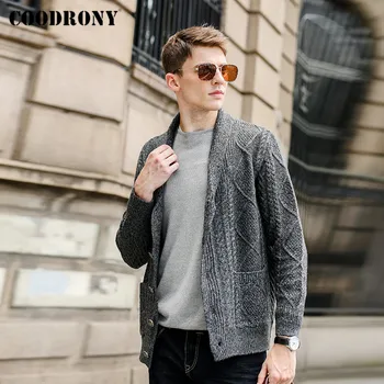 COODRONY марка пуловер мъжете 2020 нови постъпления Градинска мода ежедневни жилетка мъжете Есен Зима дебел топъл пуловер, палто P1164