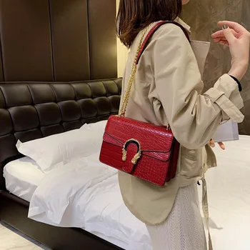 Crossboby чанти за Woemen 2021New луксозни чанти ПУ Крокодил шаблон мода Дама дизайнер високо качество дамски чанта
