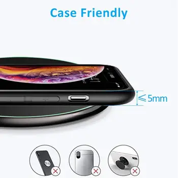 DCAE 15W Fast Wireless Charger Type C USB Qi Charging Pad за iPhone 11 XR XS X 8 10W Quick Charge за Samsung S9 S10 Note 10 9