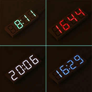 DS3231 електронни САМ 0.8 инча точкова Матрица led часовници комплект 4-цифрен дисплей 5V Mciro USB автомобилни часовници