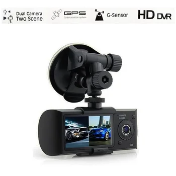 Dual Lens Car DVR G-Sensor Камери X3000 R300 HD 1080P един dashcam 2.7 inch Dash Cam Video Recorder Wth GPS Car Security Camera