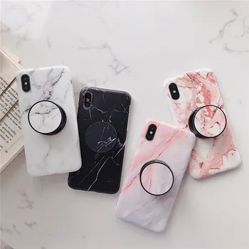FeelMe Marble Flexible Stand Holder Case For IPhone12 PRO MAX 11 XS-XS Max X 8 7 6S Plus Soft ДЗП-Phone Cover Marble Series Case