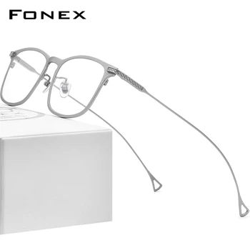 FONEX Pure Titanium Eyeglasses Frame Men 2020 нови предписани очила за мъже квадратни очила късогледство оптични очила 8523