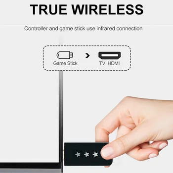 HD Video Game Console Wireless Game Stick Connect TV HDMI Out 4k Double Gamepads Player Retro Games Bulit In 621 Games for