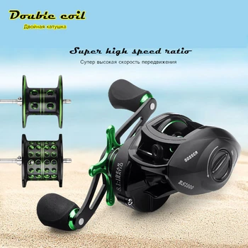 High speed ratio Baitcasting reel Double coil 2 speed Surfcasting match Fishing Precision хвърли 8kg Casting wheel Snakehead Sea