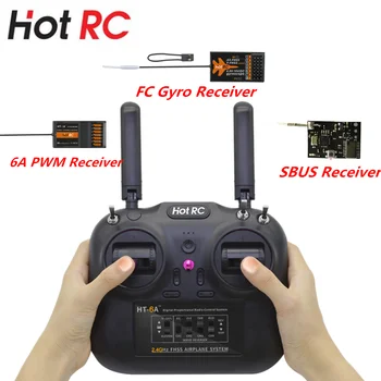 Hotrc HT-6A 2.4 G 6CH FHSS Dual Antenna Transmitter SBUS/6CH/FC Gyro Receiver for RC Drone Helicopter превозни средства FPV Racing Drone