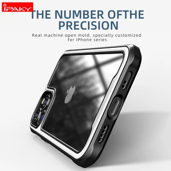IPAKY за iPhone 12 Case броня за iPhone 12 Pro Case Силиконов PC разход устойчив на удари прозрачен Case за iPhone 12 Pro Max Case