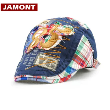 [JAMONT] Нова пролет есен шапка децата взима шапка момче момиче очила памук мода деца плоски шапки снимка PropsGorras 5-10y