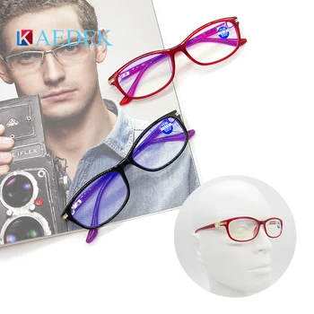 KAEDEK Котешко око очила за четене на жените и мъжете метал половината от рамката на очила за далекогледство женски мъжки Полуободья далекогледство Очила+1
