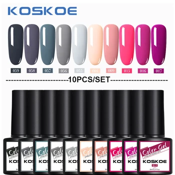 KOSKOE 10/40/60 бр. / компл. гел лак за нокти Комплект от 8 мл UV led лампа Лъки Soak Off UV nail Gel Glitter Holographics Nail Art Design