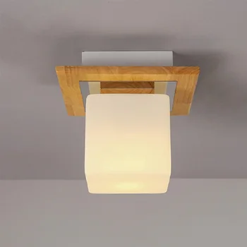 Led дървена тавана лампа за кухня верандата, балкона, коридор с входно антре модерен минималистичен стъклен тавана лампа luminaria