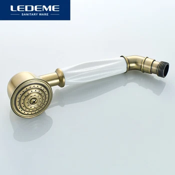 LEDEME Luxury Brass Bath Faucet Wall Deck Mounted Dual With Handles Телефон Type Hand Shower Bath Shower Faucets L3119C