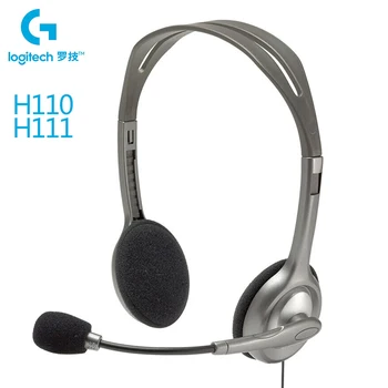 Logitech H110/H111 детска слушалки с микрофон с 3.5 мм жак кабелна стерео предизвикателство музика игра слушалки за десктоп PC, лаптоп