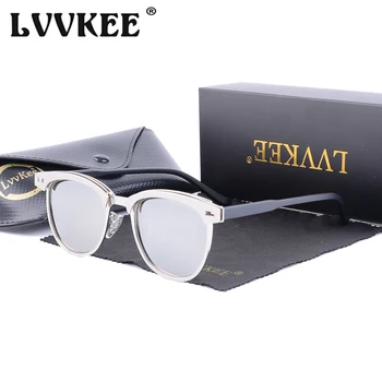 LVVKEE марка реколта унисекс поляризирани слънчеви очила Мъже, Жени шофиране слънчеви очила за мъже, дамски слънчеви очила Oculos de sol с футляром