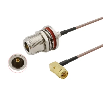 N вид женски конектор SMA plug прав ъгъл преграда косичка кабел RG316 тел 10 см 15 см 20 см 30 см 50 см