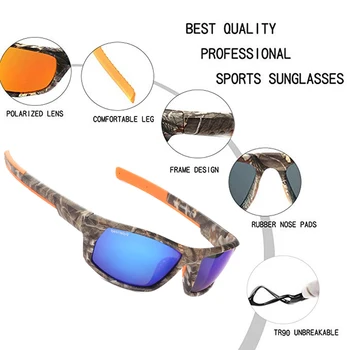 NEWBOLER Camo слънчеви очила Риболов мъжки поляризирани очила шофиране спорт колоездене очила oculos de sol риболовен инвентар очила
