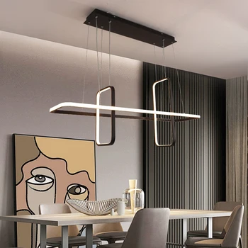 Nordic Modern, led pendant светлини for условия за хранене living room shop led hanging pendant lamp fixture Matte black/white/gold finished