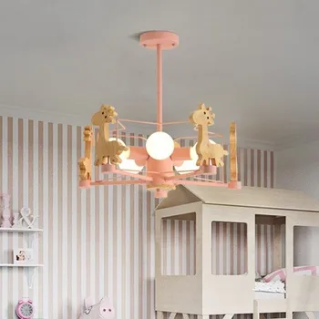 Nordic модерен обикновен жираф полилей момчета момичета спалня, детска стая, лампа творческа личност LED цвета на тавана лампа