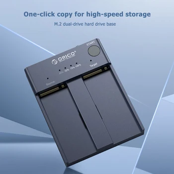 ORICO USB 3. 1 Type-C Dual Bay M. 2 NVMe SSD Enclosure Offline Clone 2242 2260 2280 22110 за M Key & M/B Key NVME PCIe SSD