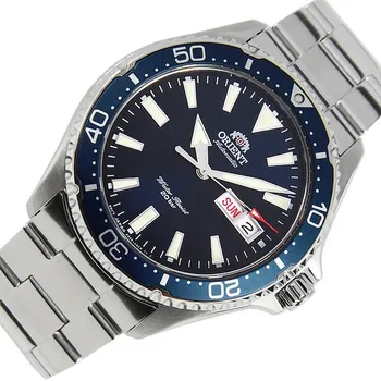 Orient Kamasu Снимки III RA-AA0002L кристал сапфир каишка стоманен син циферблат diver watch сапфирен кристал auto watch