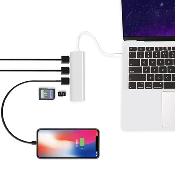 Redlai Multifunction USB-C ХЪБ to USB 3.0 HDML Adapter for MacBook Pro Air 13 15 16 inch 2020 2018 2019 A2179 USB Type C-C Hub