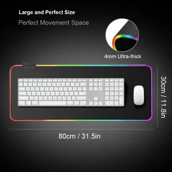 RGB 7 цветен светлинен подложка за мишка Gaming, LED Lighting подложка за мишка за КОМПЮТЪР, лаптоп, настолен, лаптоп аксесоари за лаптоп