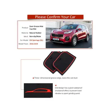 RUIYA 18 бр. автомобилни аксесоари-мини врата слот мат гумени увеселителен парк за Kia Sportage QL 2019 интериор врати ръка кутия за съхранение на мат