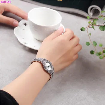 S925 стерлинги сребърни бижута, тайландски сребърен глоба технологии, бизнес гривна часовник за мъже и жени, с нов стил през 2020 г.