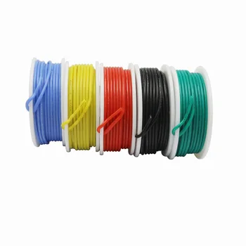 Striveda 22 24 26 AWG гъвкав Силикон Soild тел Kit box електрически проводник 22 калибър Hook Up Тел 300V кабел (19,6 фута всеки цвят)