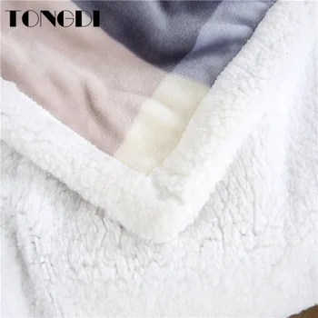 TONGDI топъл мек каре кашмир Рашел одеяло удебеляване елегантен руно двуслойни декор за покриване на разтегателен диван покривки зима