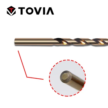 TOVIA 6pcs 2.0-8.0 mm Cobalt Coated Пробийте Bit Set HSS M35 Пробийте Bit Straight Shank Twist Пробийте Bit