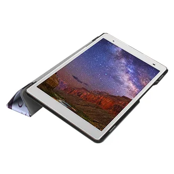 Tri-fold щанд кожена узорчатый калъф за tablet защитно покритие на кожата за Lenovo TB-8804F / Tab 4 8 Plus TB-8704V